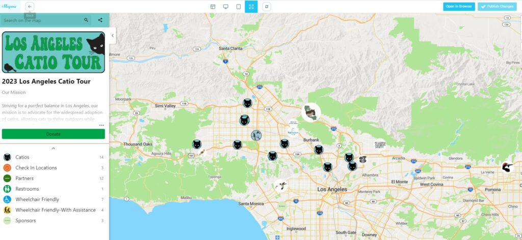 2023 Los Angeles Catio Tour event map.